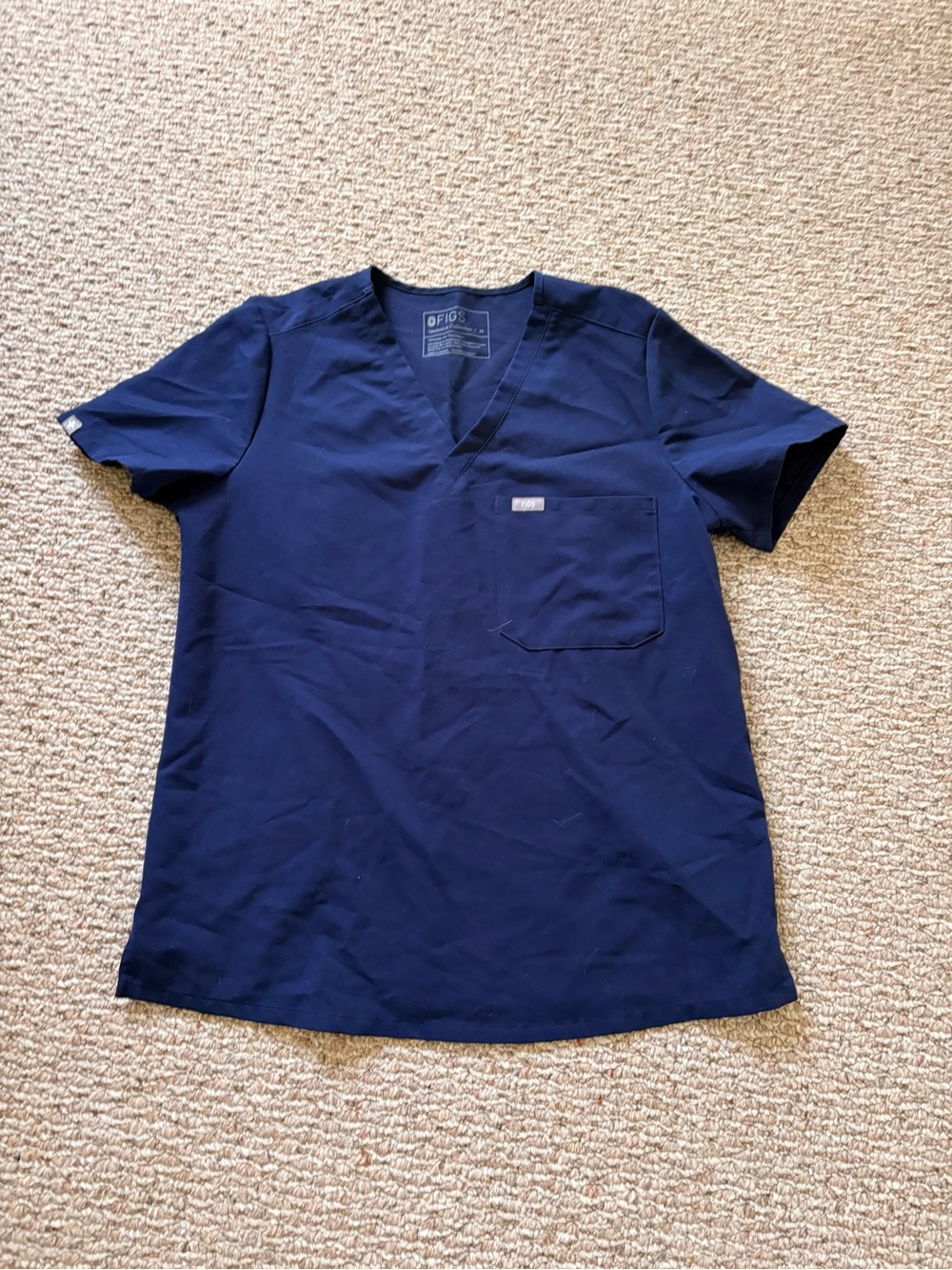Figs Navy V-Neck Scrub Top